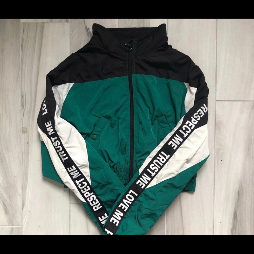 love me respect me bershka windbreaker